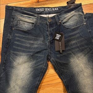 Vintage Genes Slim Straight Men's Jeans - Dark Blue